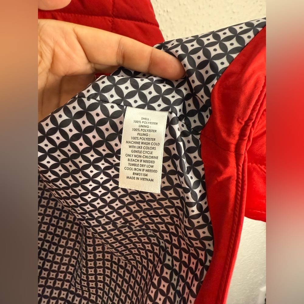 Crown & Ivy Women’s Quilted Puffer Vest Red Size PL Petite Large - Picture 8 of 9